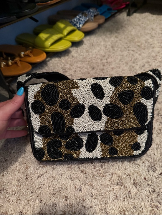 Rachel Zoe Handbags - Gold, black, & white beaded bag used once